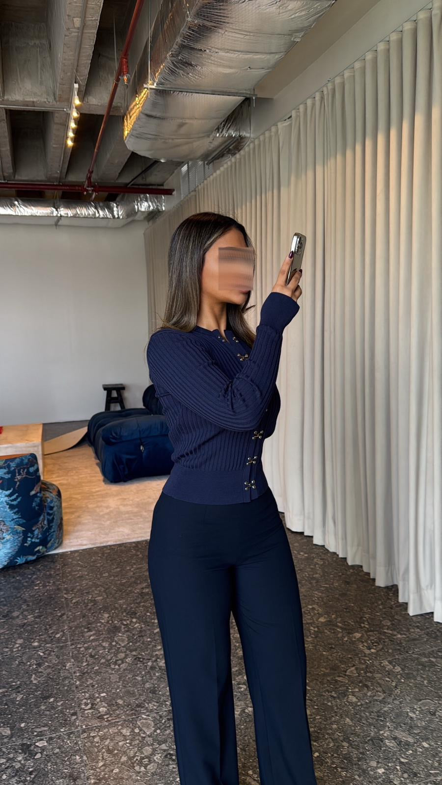 Navy blue chains- top