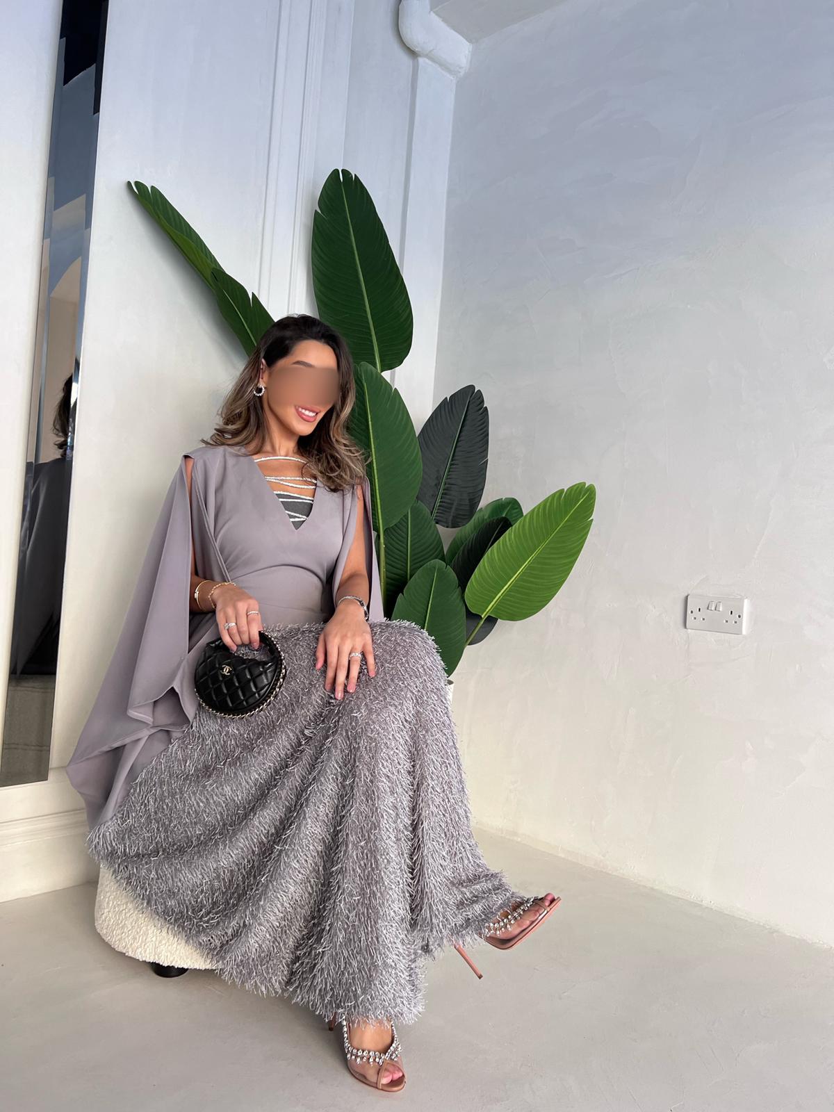 Swarovski lines dress (gray)