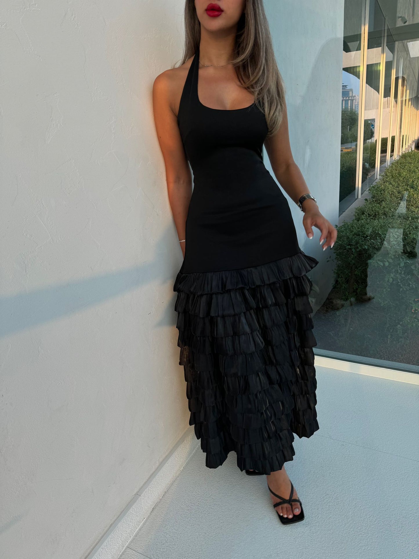 Black ruffle