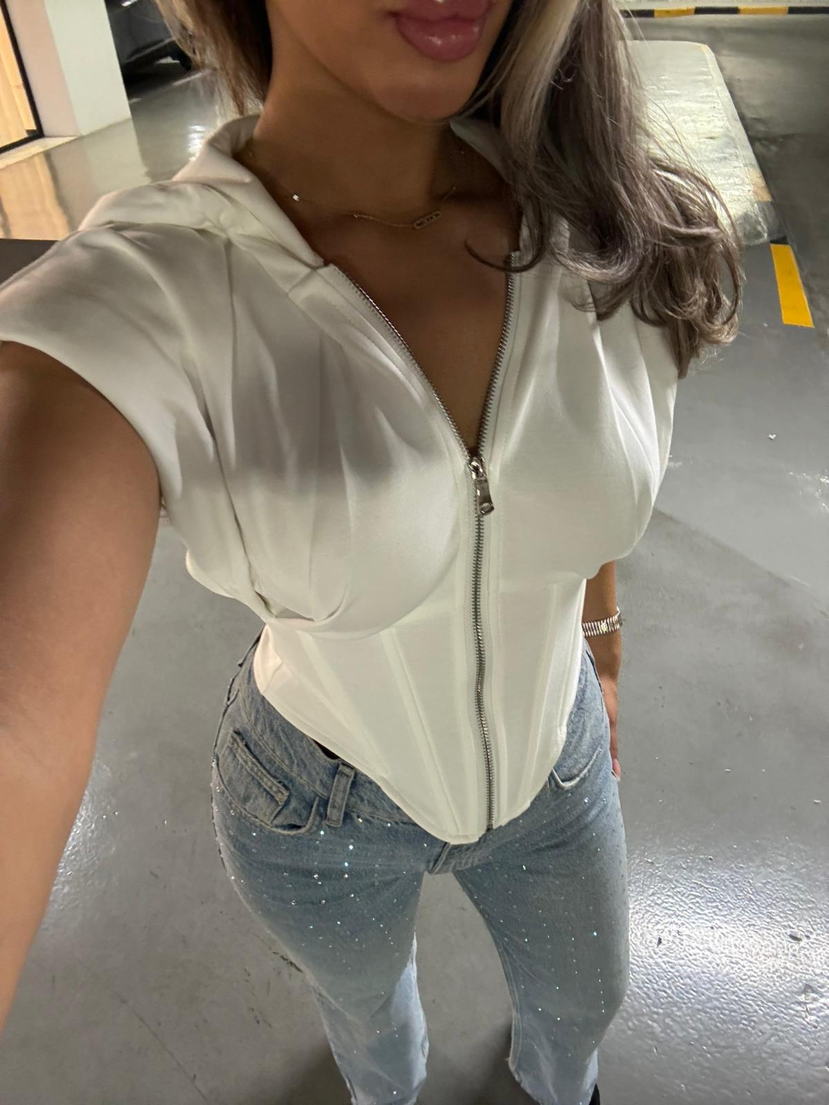 White corset top