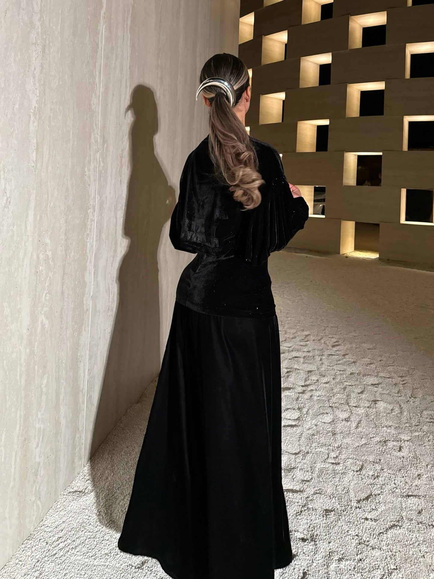Glittered kaftan - black