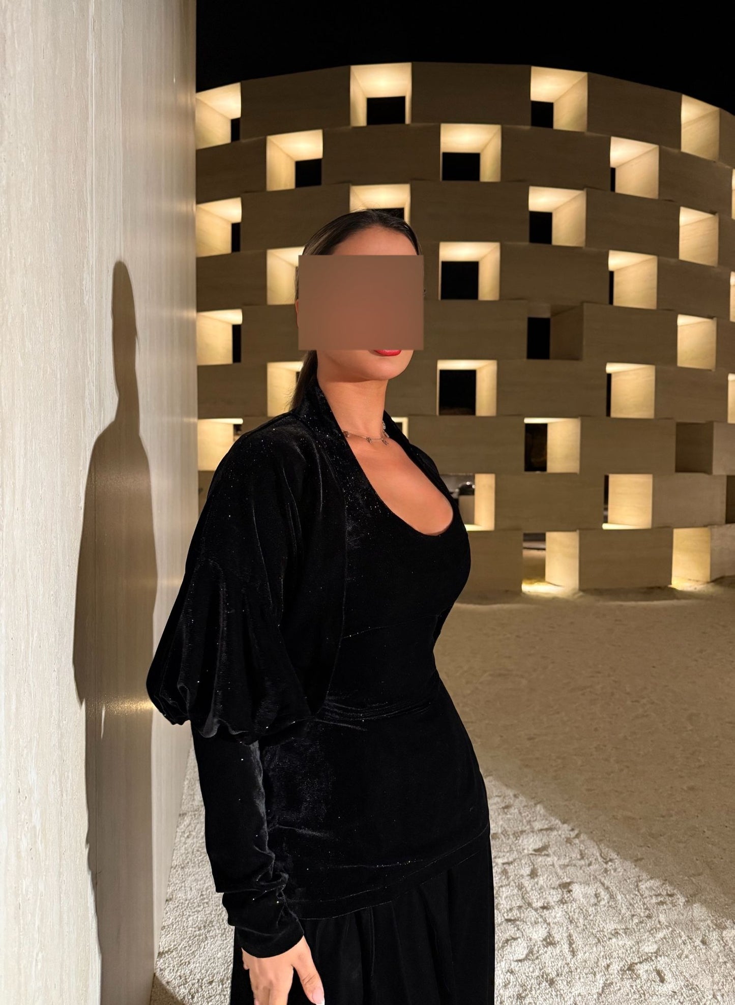 Glittered kaftan - black