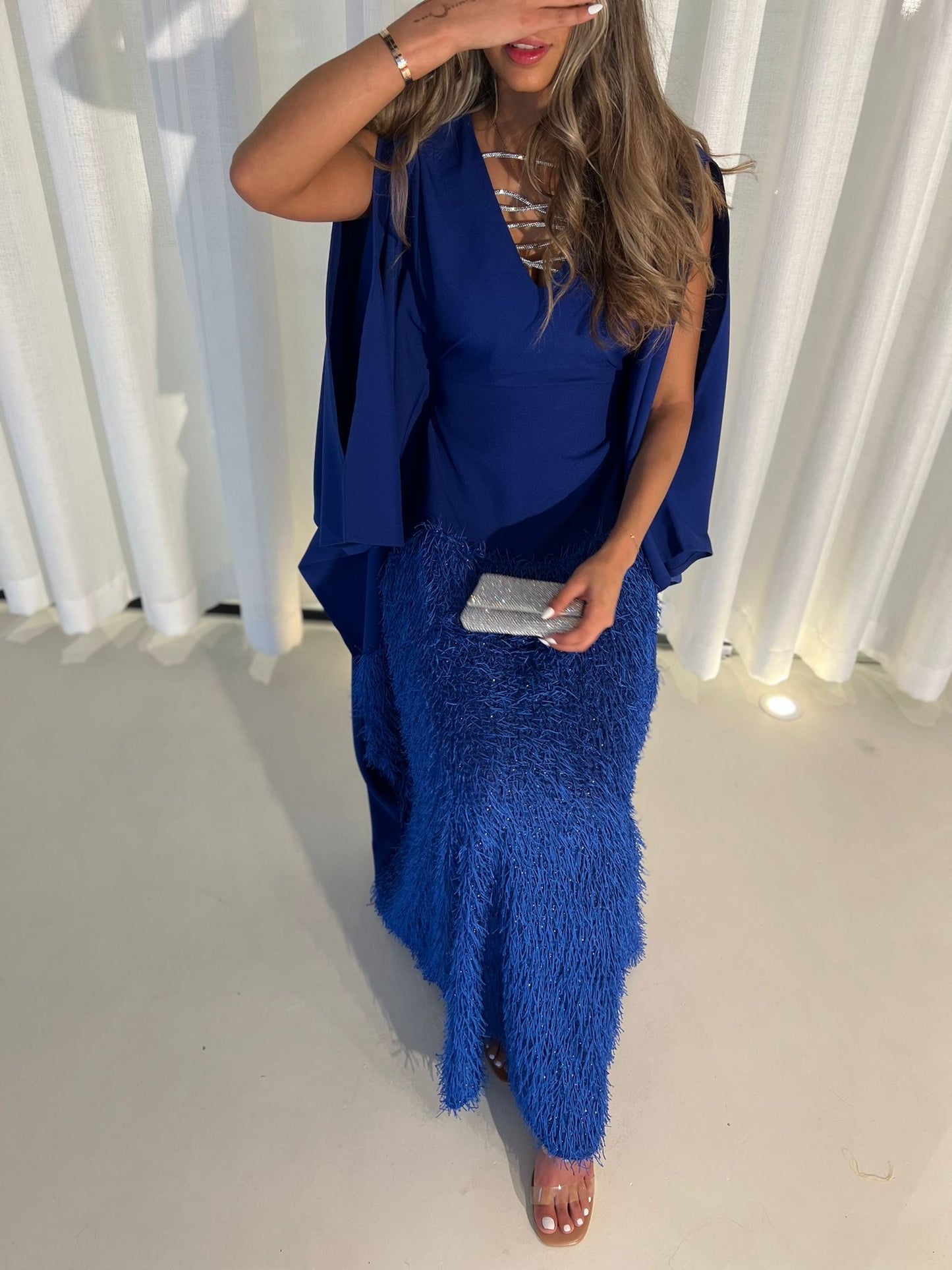 Swarovski lines dress( Royal Blue)