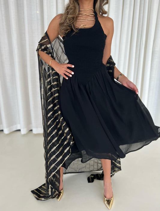 Black golden kaftan