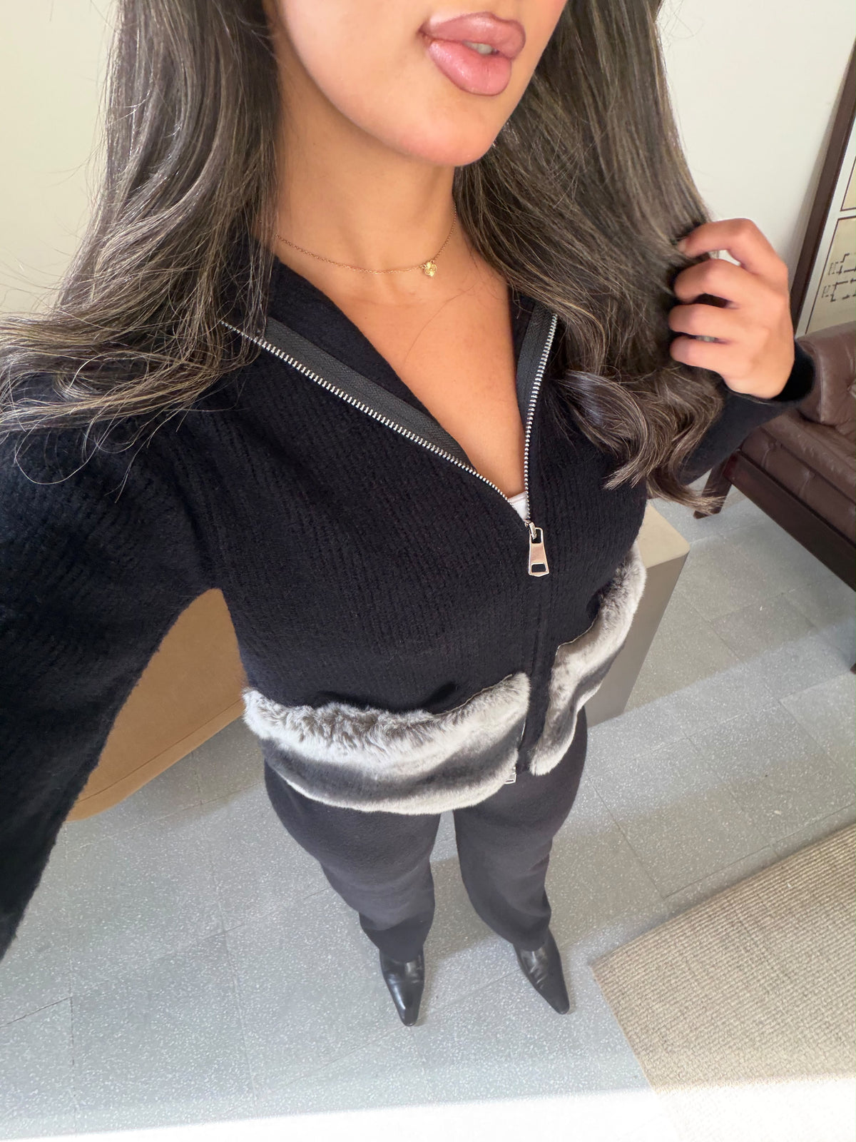 Fur set - black
