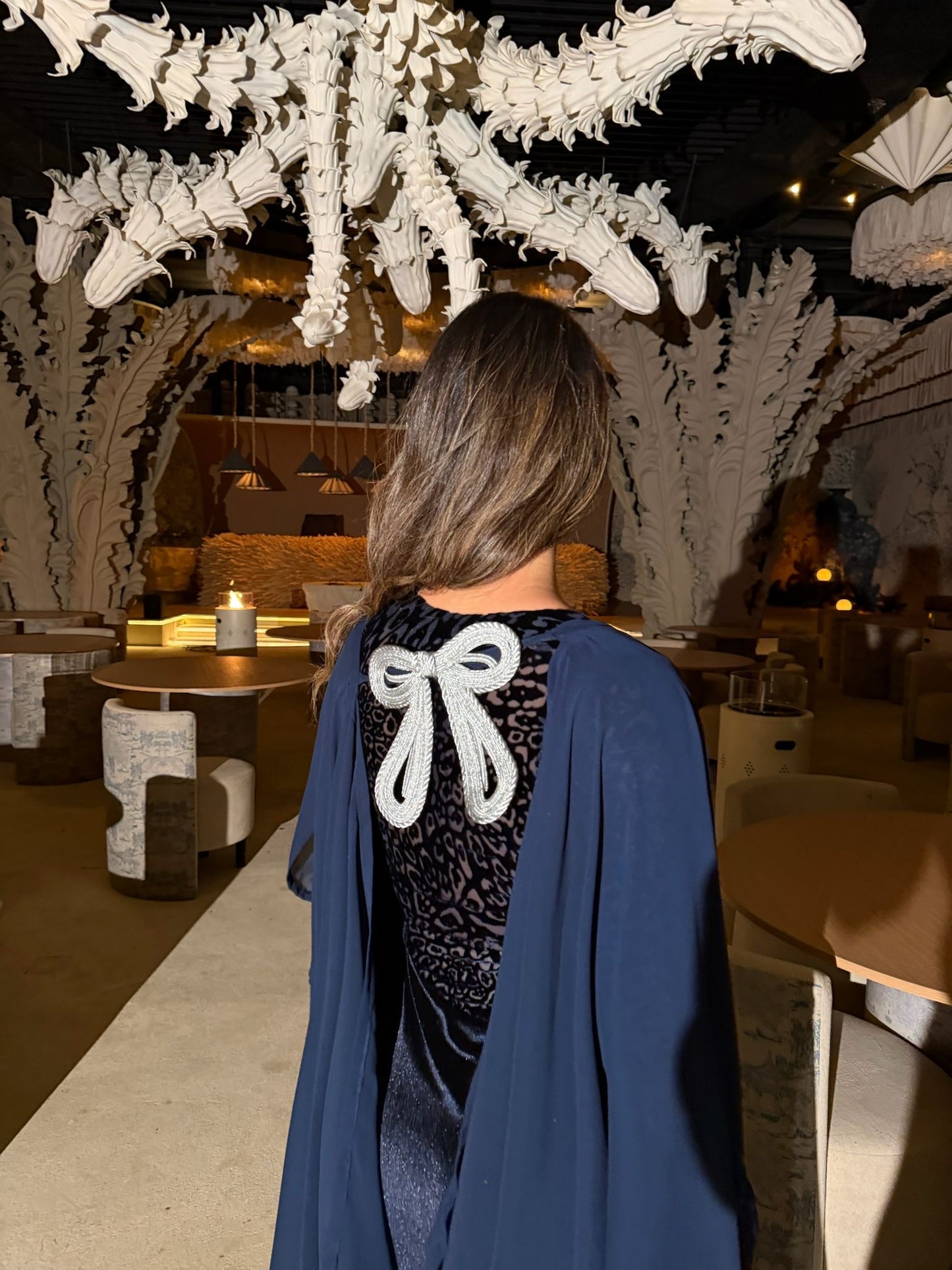 Tiger Moroco velvet - navy blue