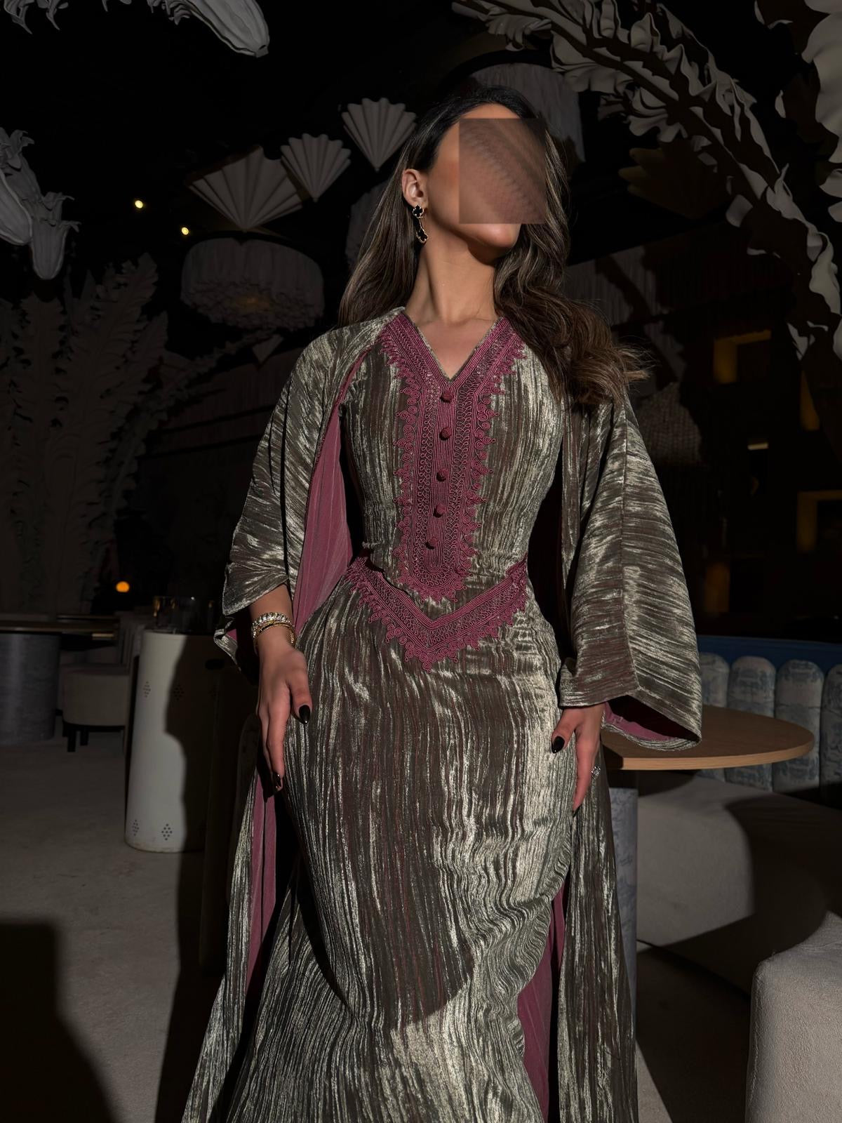 Olive fuchsia kaftan