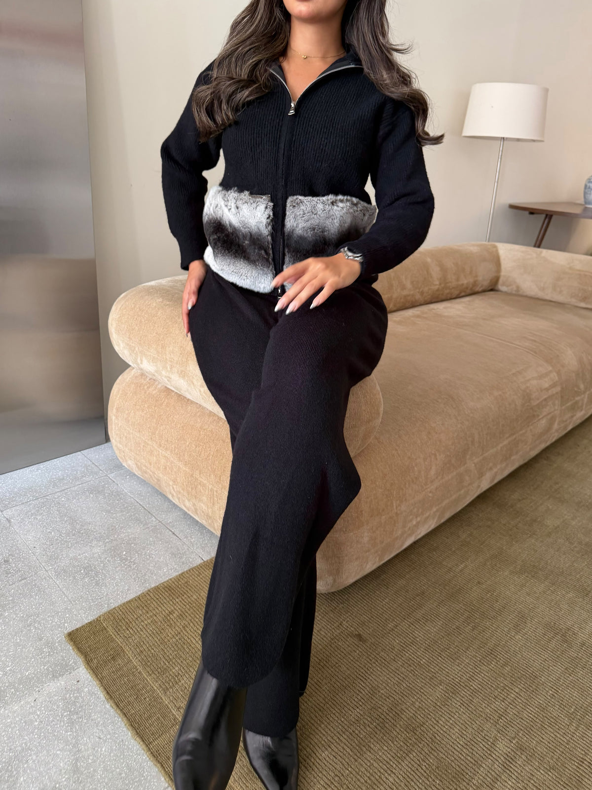 Fur set - black