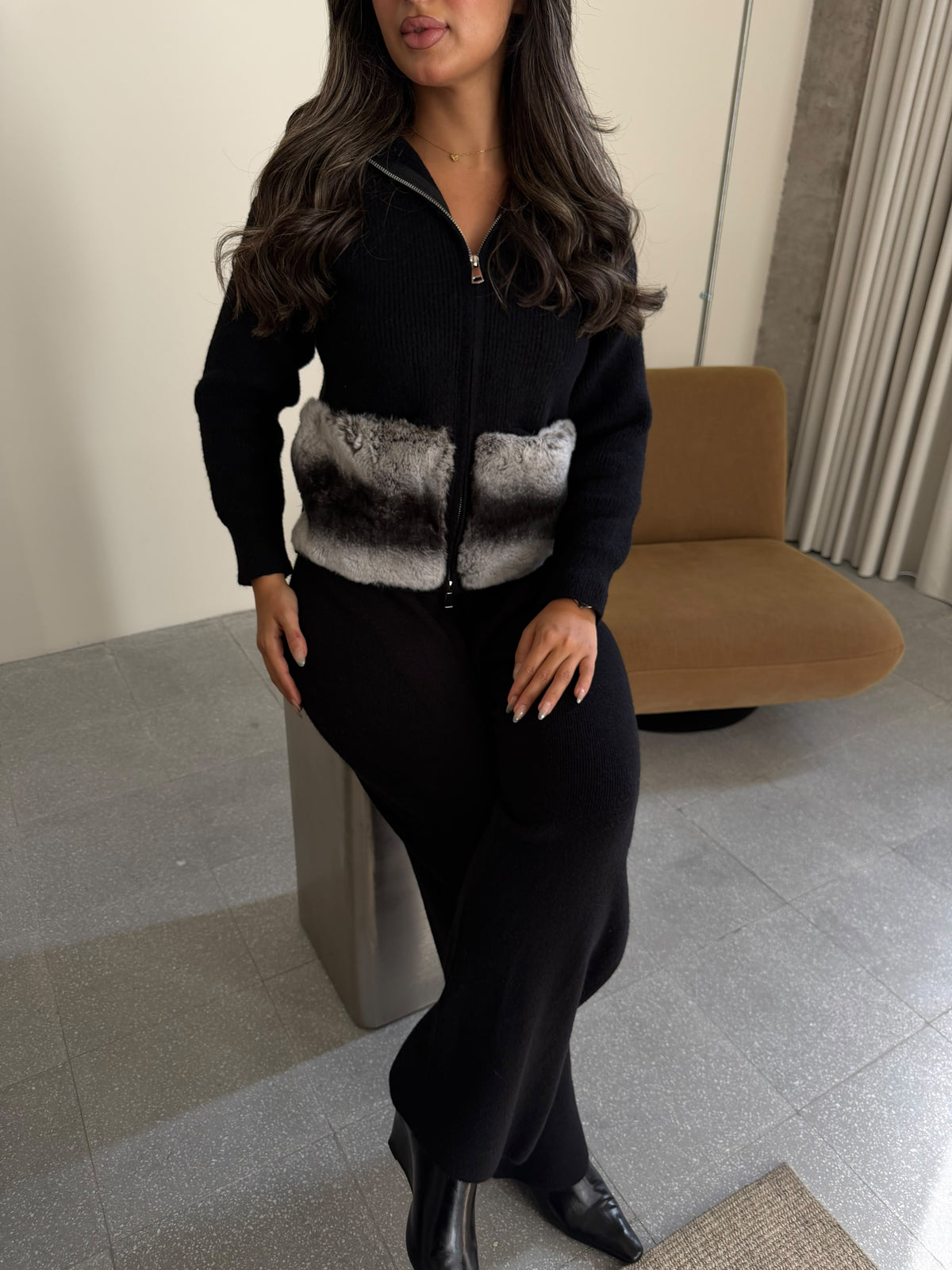 Fur set - black