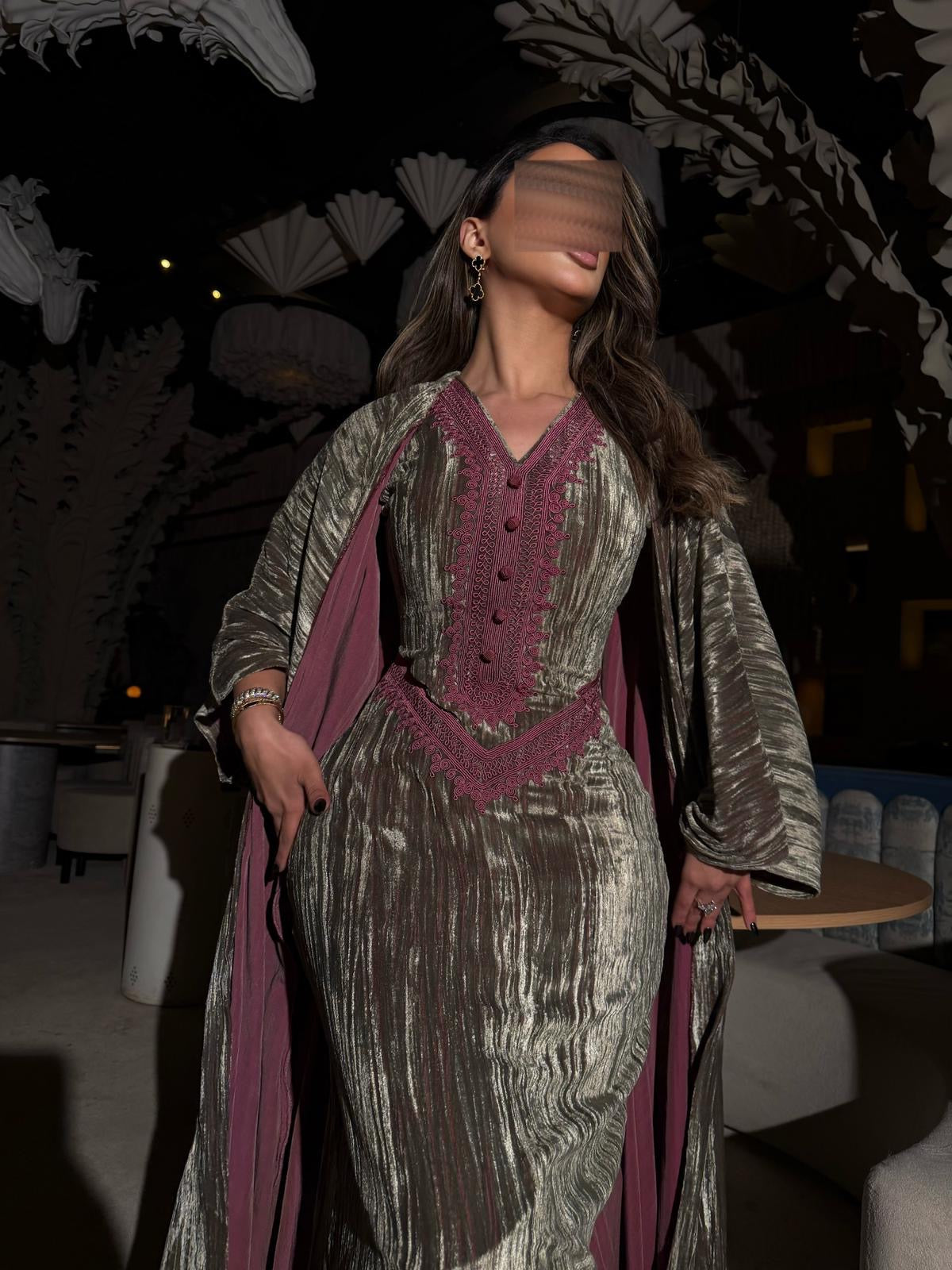 Olive fuchsia kaftan