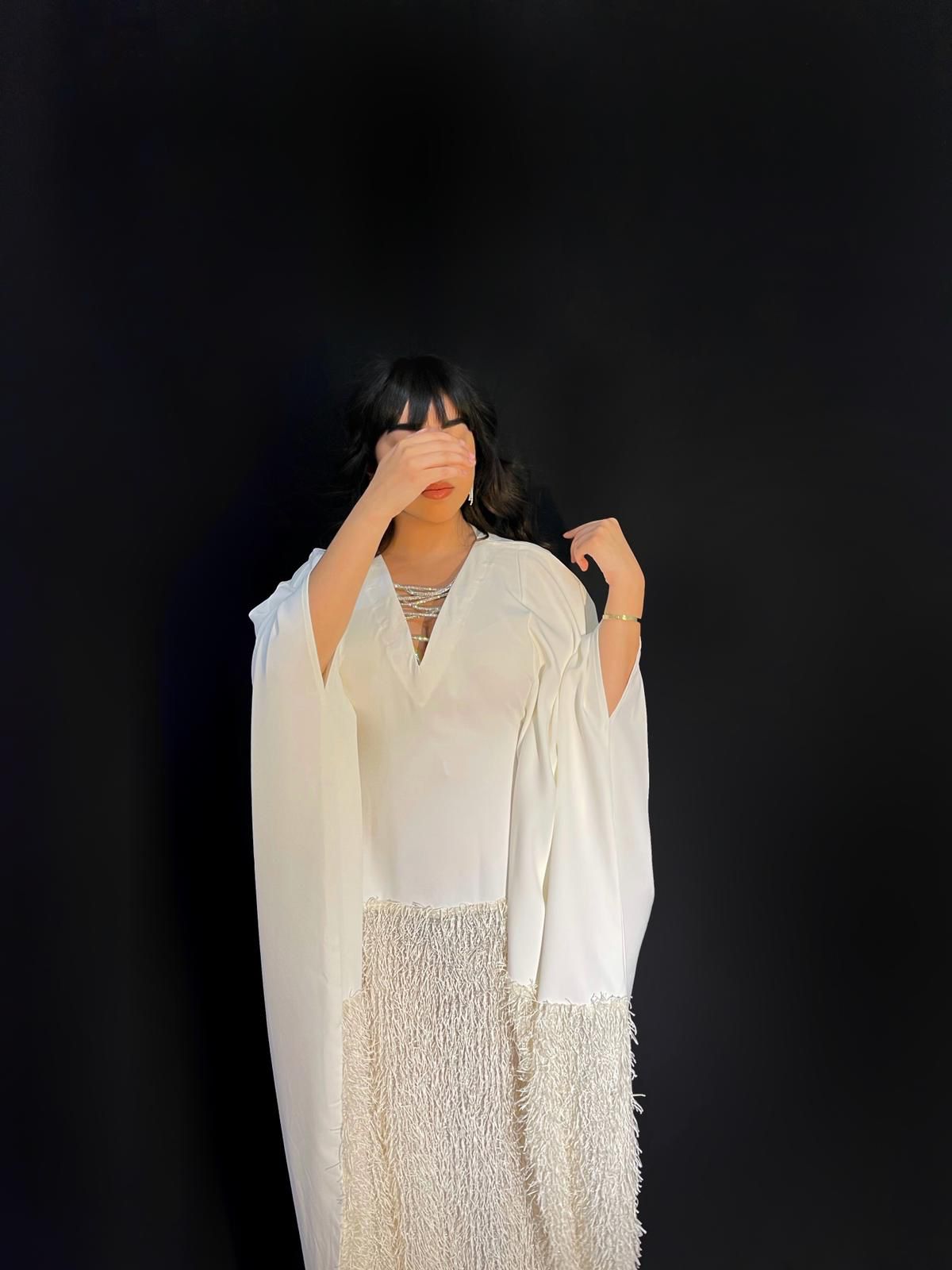 Swarovski lines dress (Off white)