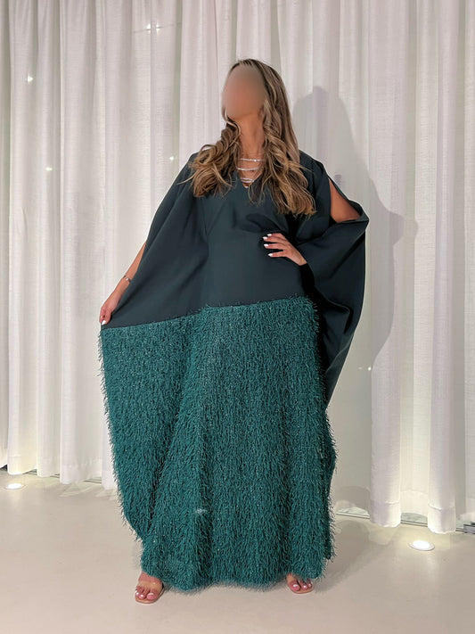 Swarovski lines dress (Royal green)