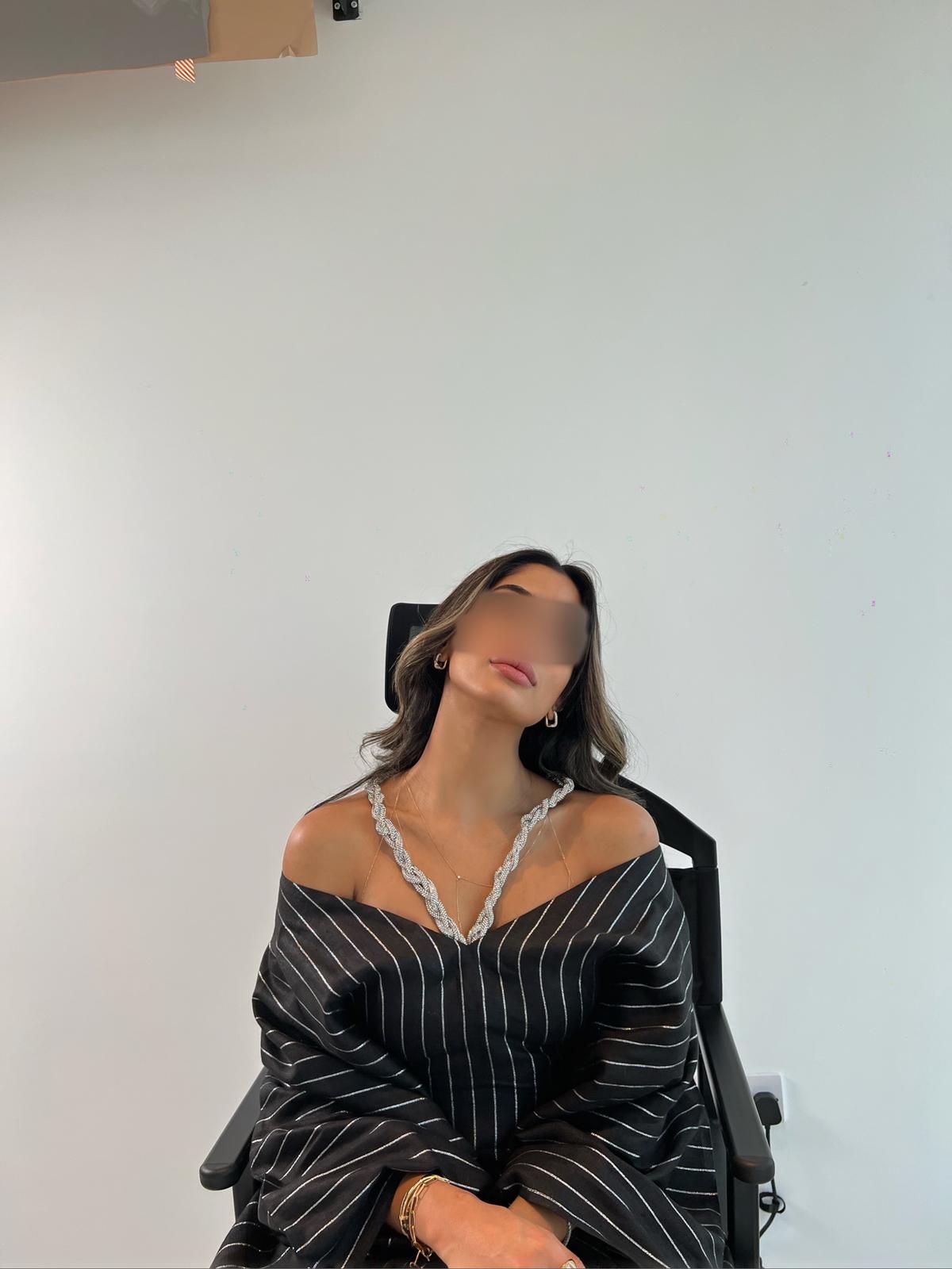 Luna - shinny black linen