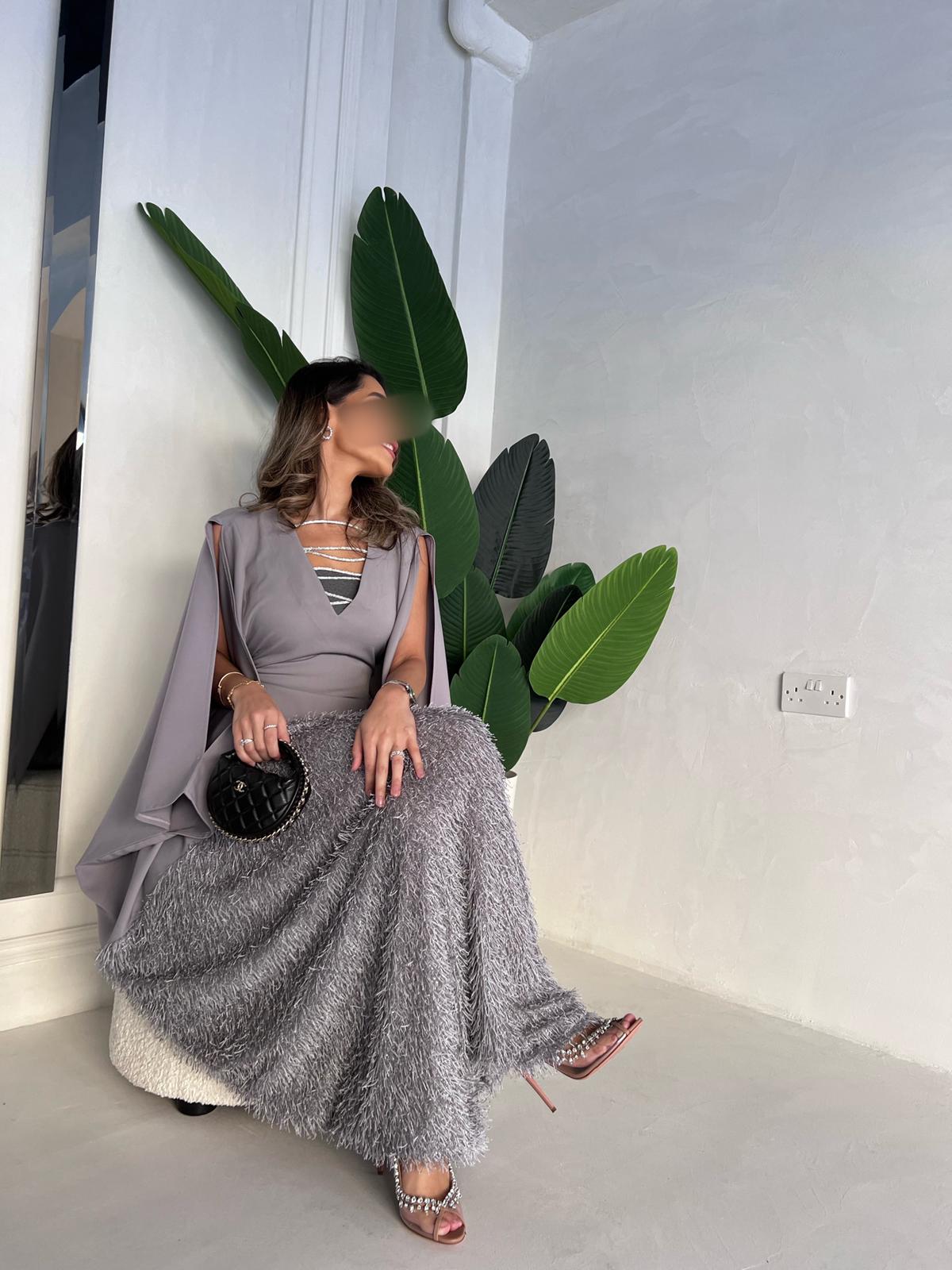 Swarovski lines dress (gray)