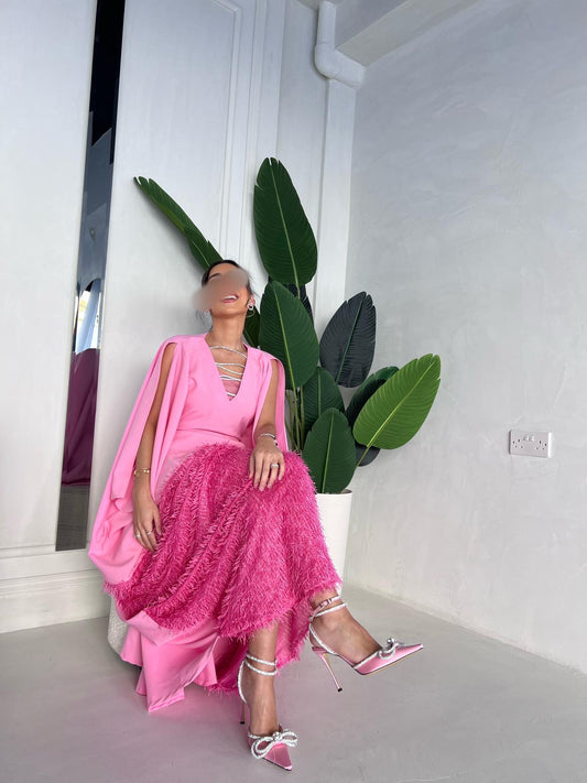 Swarovski lines dress (Pink)