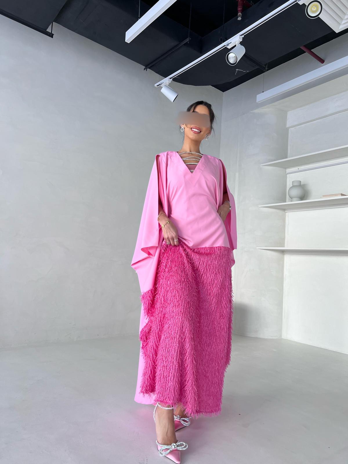 Swarovski lines dress (Pink)