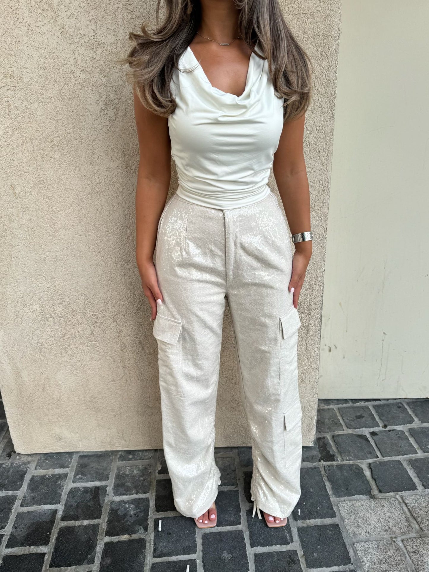 Sequins linen
