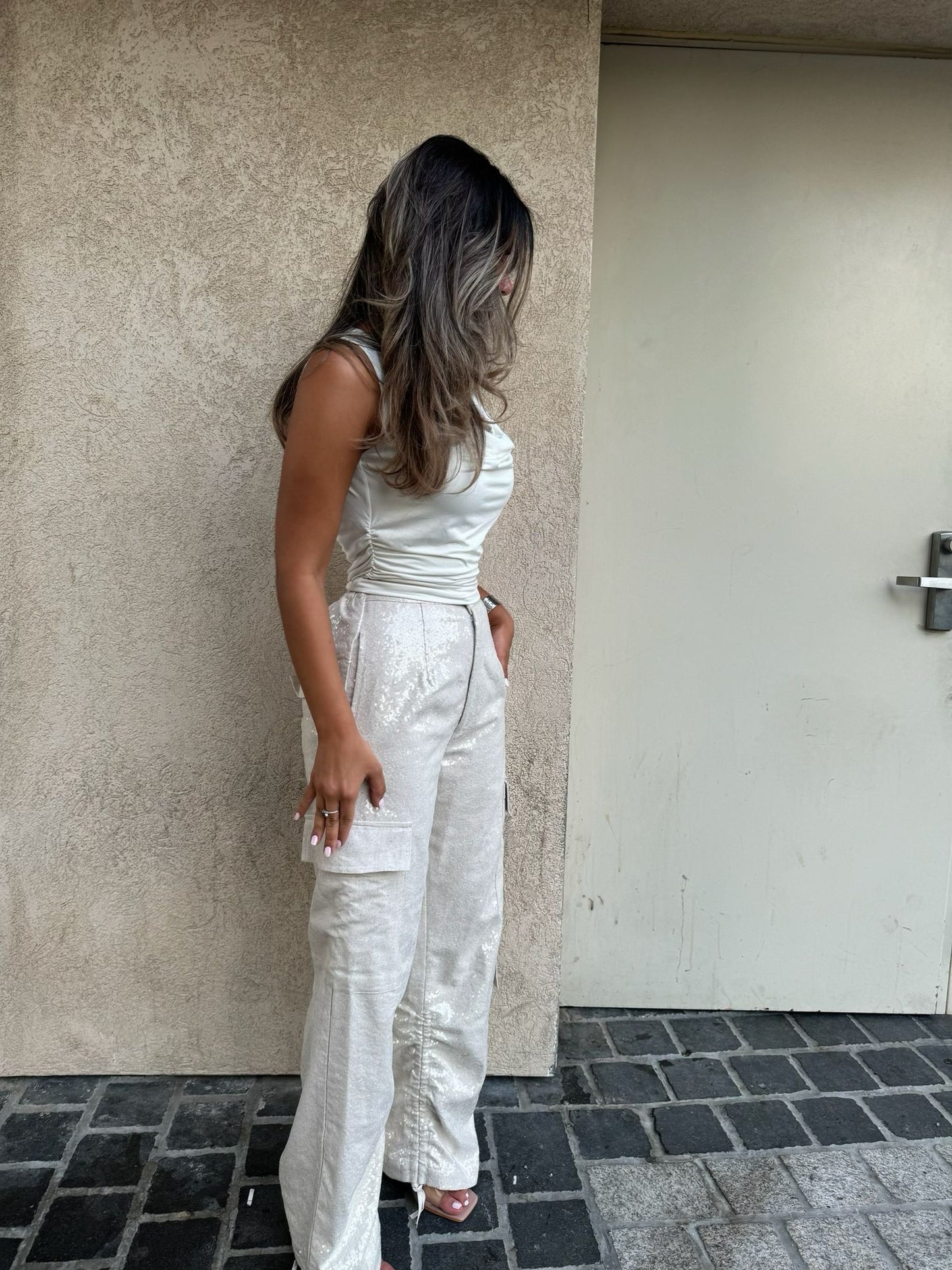 Sequins linen