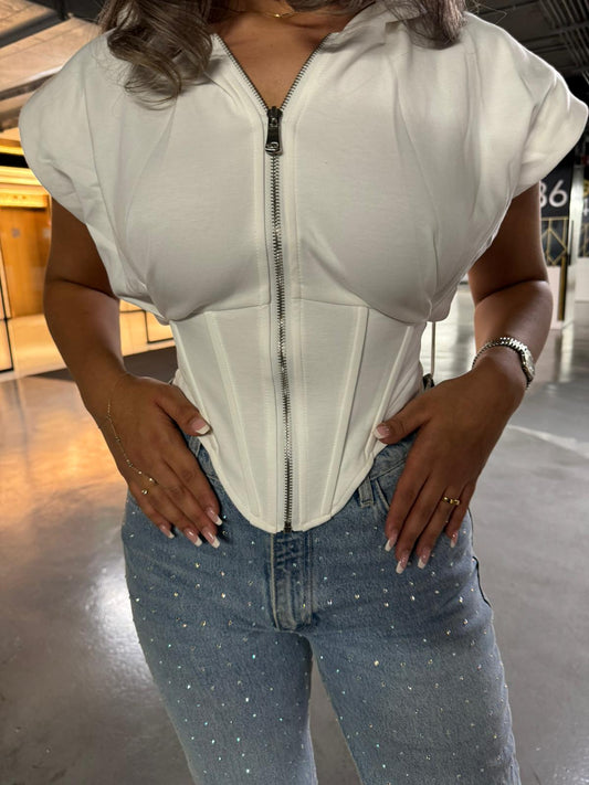 White corset top