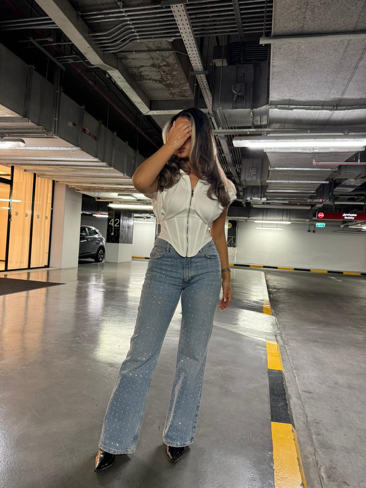 White corset top