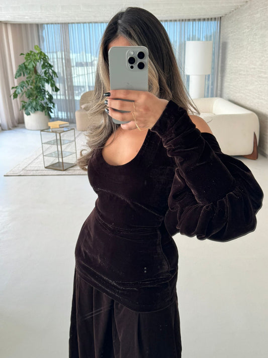 Glitterd kaftan - brown